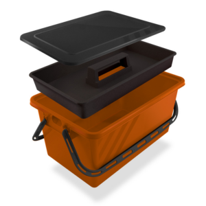 Boite de rangement 10  17 ou 24 L Cuivre - couvercle noir - SERATOU