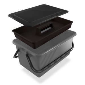 Boite de rangement 10  17 ou 24 L Gris - couvercle noir - SERATOU