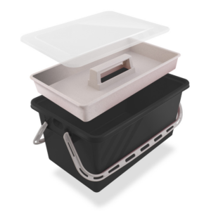Boite de rangement 10  17 ou 24 L Noir - couvercle translucide - SERATOU