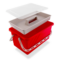 Boite de rangement 10  17 ou 24 L Rouge - couvercle translucide - SERATOU