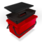 Boite de rangement 10  17 ou 24 L Rouge - couvercle noir - SERATOU
