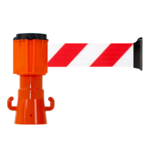 Dérouleur_sangle_Rouge-Blanc_cones Enrouleur de sangle Rouge/Blanc pour cônes