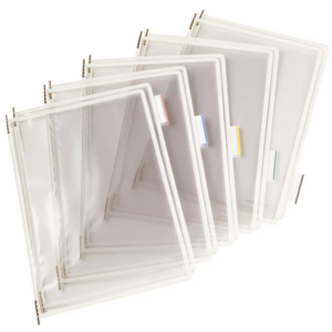 P020 Tarifold Pivoting Pockets for Wall Desk or Rotary Systems - 10 White Pockets Letter-Size