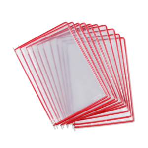 P030 Tarifold Pivoting Pockets for Wall Desk or Rotary Systems - 10 Red Pockets