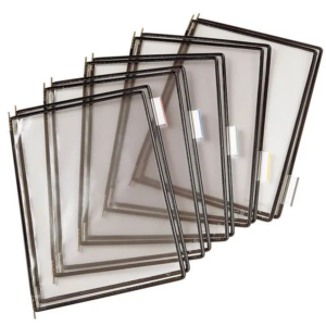 P070 Tarifold Pivoting Pockets for Wall Desk or Rotary Systems - 10 Black Pockets