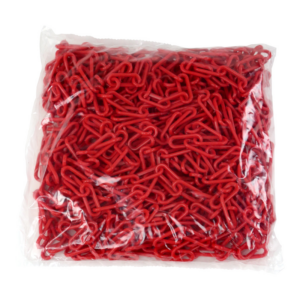 Sac_25m_chaîne_maillons_courts_Rouge Sac 25m de chaîne plastique - maillons courts Rouge